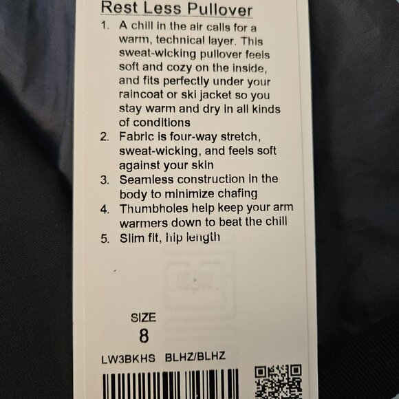 Lululemon Rest Less Pullover NWT Size 8 Blue Haze - Picture 4 of 4